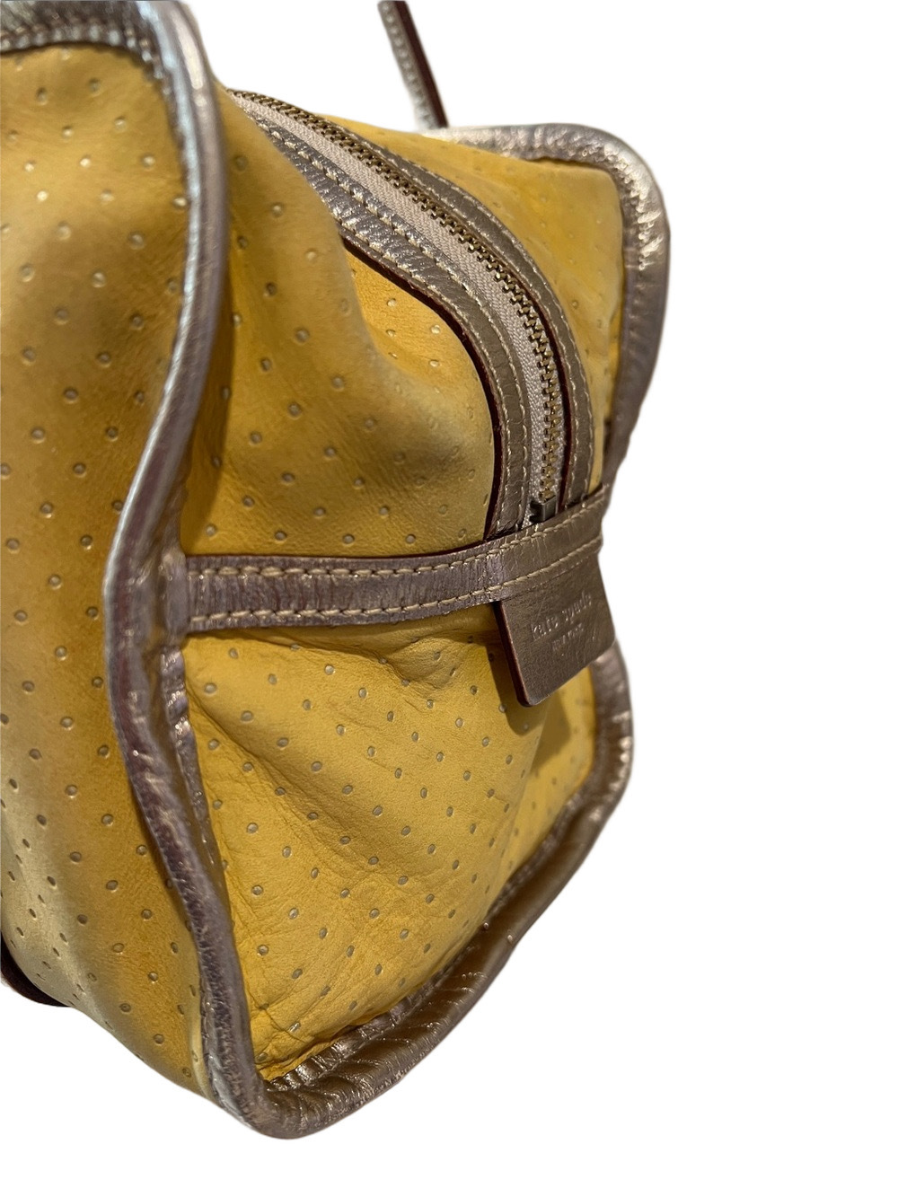 kate spade Yellow Perforated Tote with Metallic Trim - Picture 6 of 17